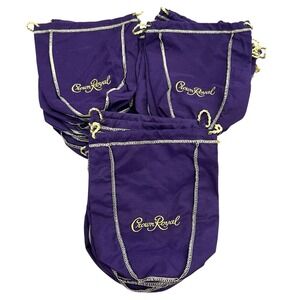 Purple Crown Royal Drawstring Bags 9" Gold Draw String Lot Of 30 Crafting Sewing
